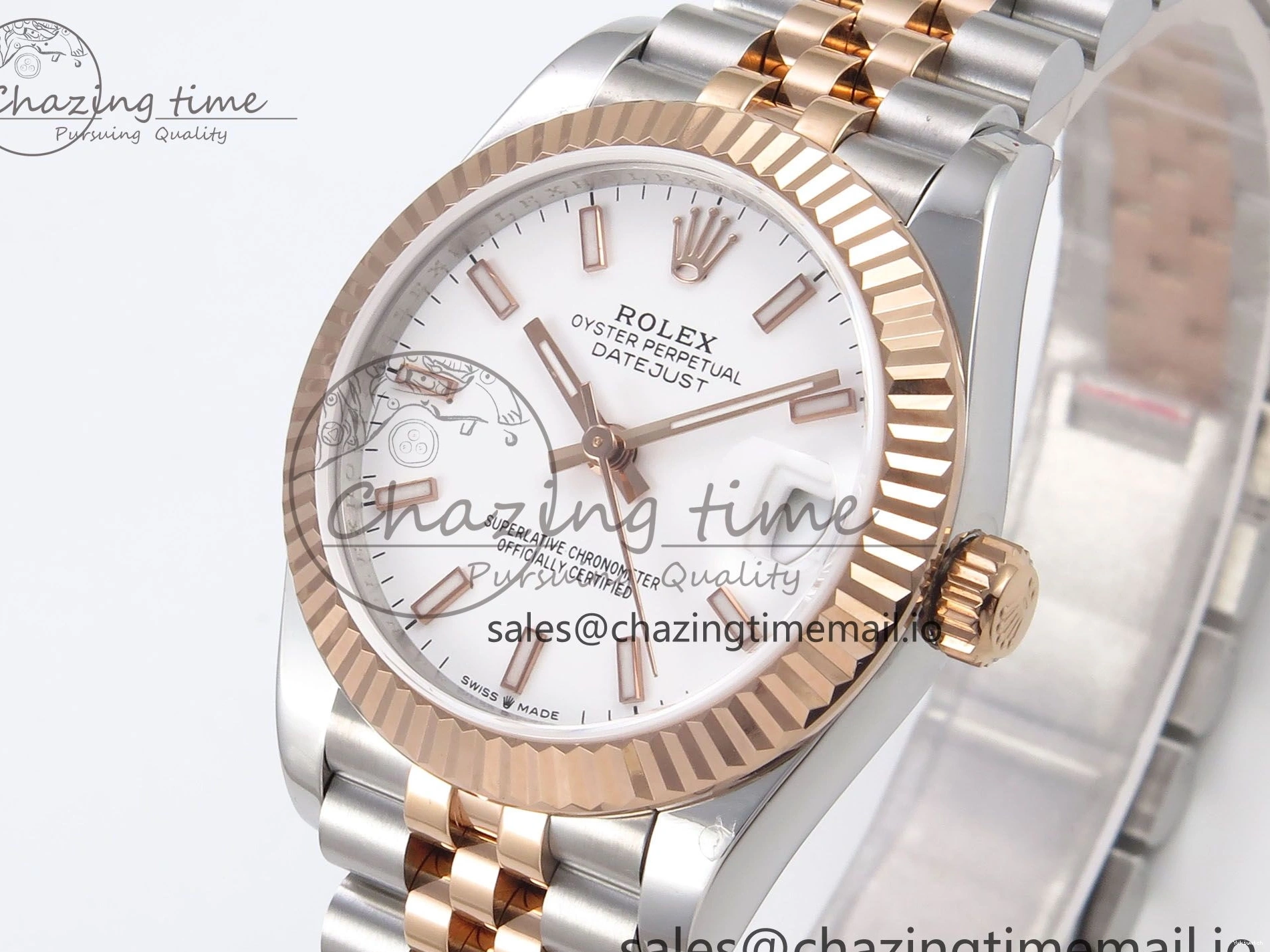 SS Bracelet Edition Dial White Best GMF 31 on RG 278271 DateJust Steel 1:1 A2824 Jubilee Stick 904L 1221